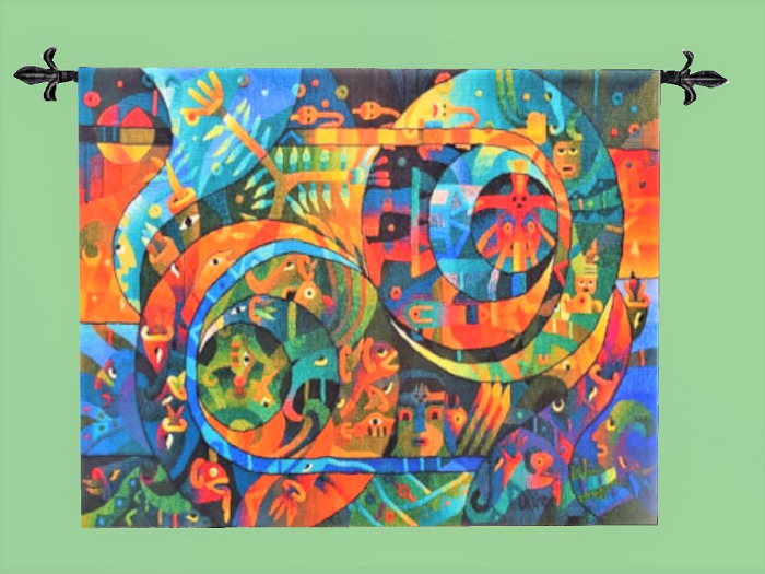 TAPESTRY Modern Wall Art Decor "DUALITY" Hanging Interior Design House Furnishings copy/mod 1 Prim PROMO SALE