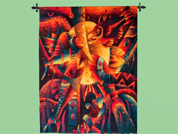 TAPESTRY Modern Wall Art Decor "WILD FISH OF SEA" Hanging Interior Design House Furnishings copy/mod 1 Prim PROMO SALE