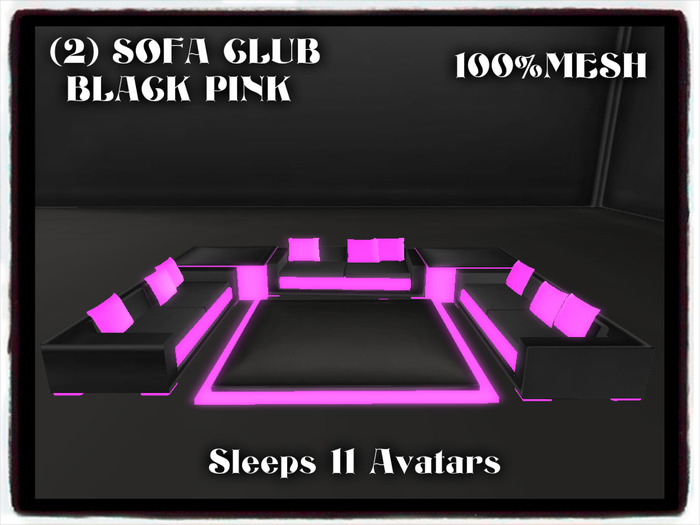 (2) SOFA CLUB BLACK & PINK