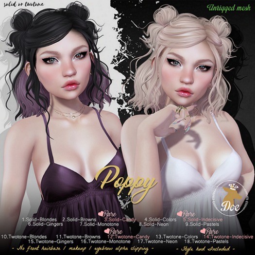 3.Doe: Poppy (solid) - Candy RARE