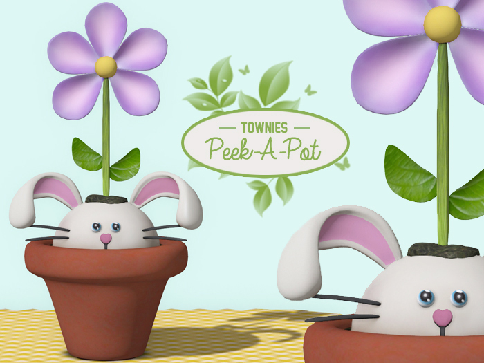 Townies Peek-A-Pot Easter Bunny (purple)