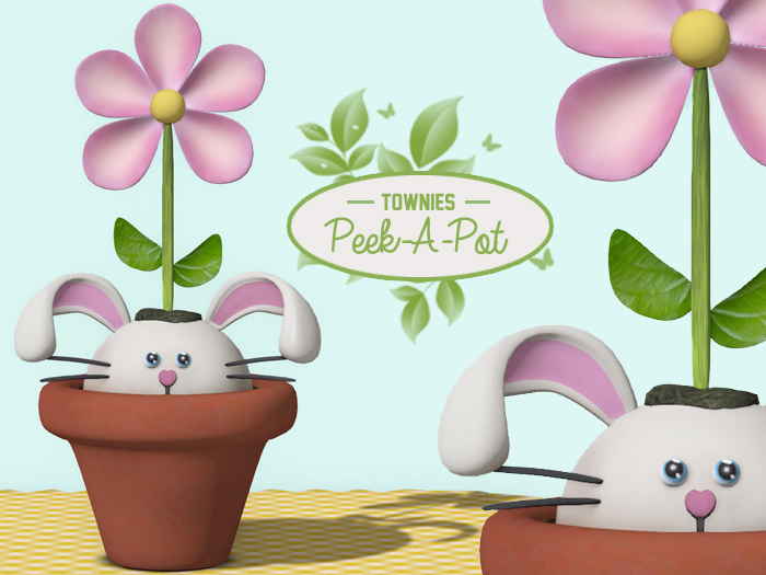 Townies Peek-A-Pot Easter Bunny (pink)
