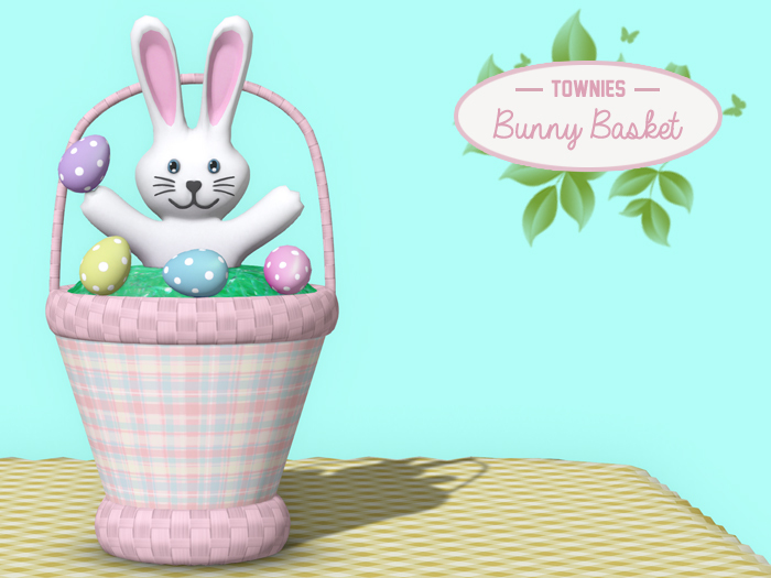 Townies Easter Bunny Basket (pink plaid)