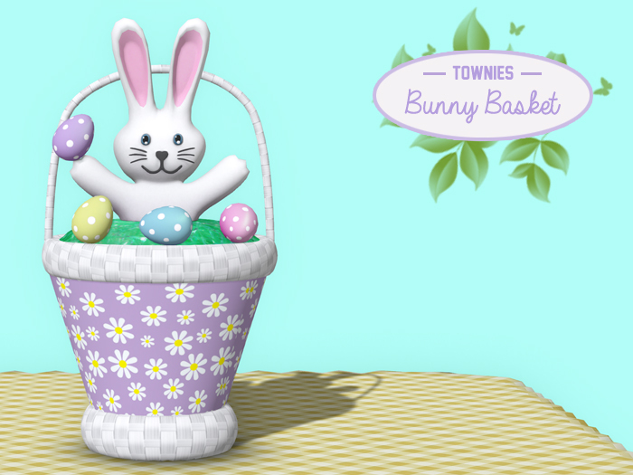 Townies Easter Bunny Basket (purple daisy)