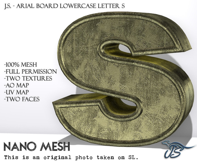 J.S. - ARIAL BOARD LOWERCASE S - NANO MESH - ADD ME TO UNPACK