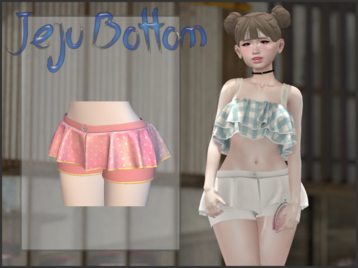{MB} Jeju Peplum Shorts (LuLu) (LL/Mesh)