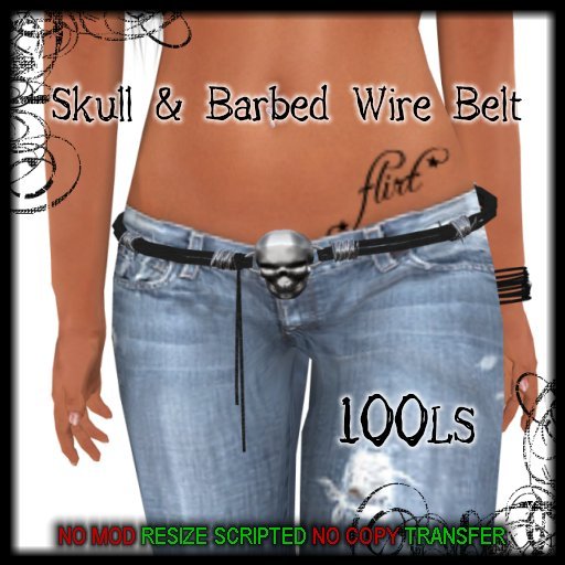 (Ladies) Skull & Barbed Wire Belt