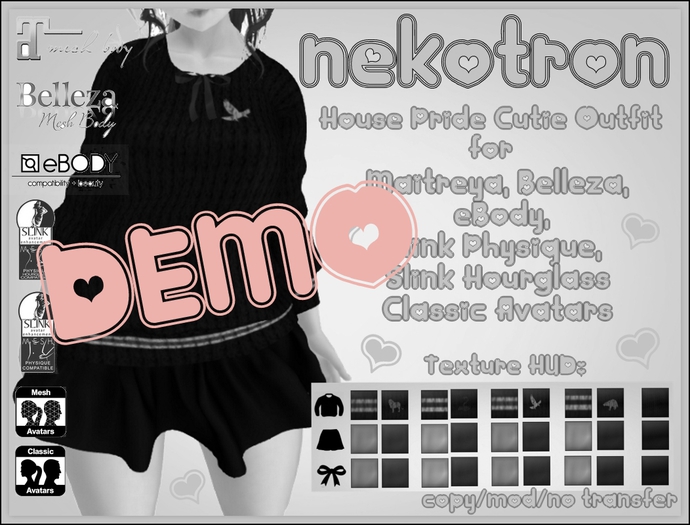 [Nekotron] House Pride Cutie Outfit DEMO
