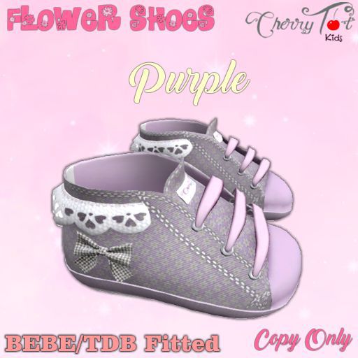 *Cherry Tot* BEBE/TDB Fitted Flower Baby Shoes Purple