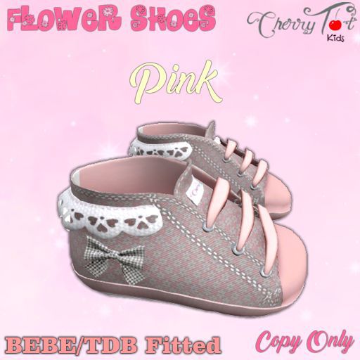 *Cherry Tot* BEBE/TDB Fitted Flower Baby Shoes Pink