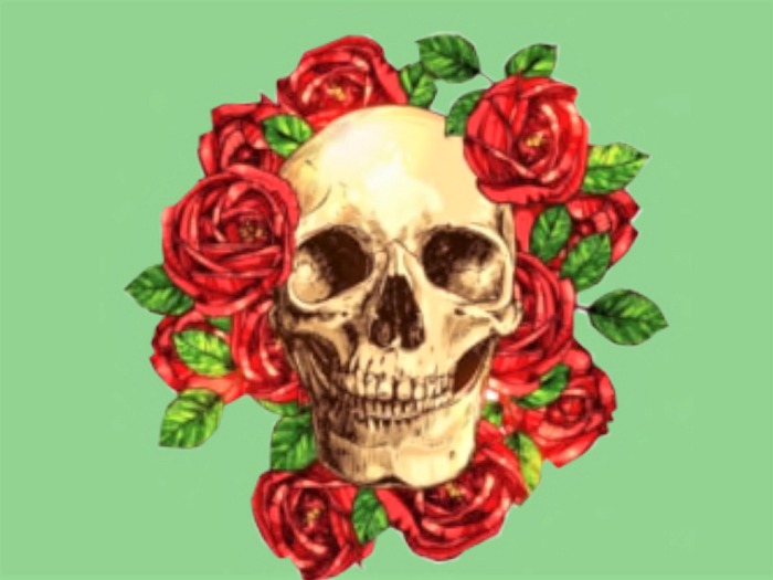 HANGING HOME 3D WALL DECAL DECOR "Skull & Roses hand made Plaque" Art Interior Design House Furnishing copy/mod 1 PRIM