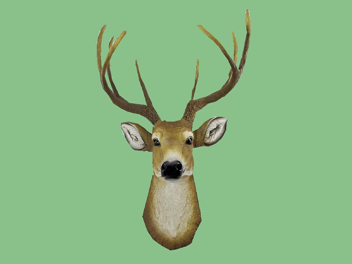 HANGING HOME 3D WALL DECAL DECOR "Realistic 3D look Deer Buck Head" Art Design House Furnishing copy/mod ON 1 PRIM
