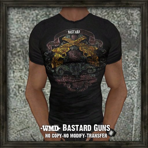 -WMD- "S" TShirt Black Bastard Gun's   RNeck