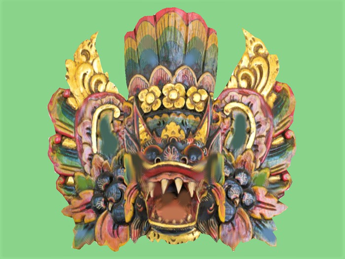 HANGING HOME 3D WALL DECAL CUTOUT DECOR "Artistic Colorful Indonesian Mask" Art Design House Furnishing copy/mod 1 PRIM
