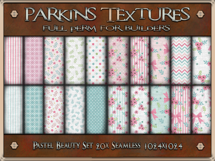 Parkins Textures - Pastel Beauty Set - 20x Full Perm Seamless 1024 - Fabric, Clothing, Cloth, Spring, Pattern, Textile