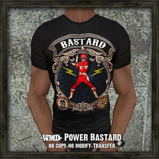 -WMD- "S" TShirt Black Power Bastard RNeck