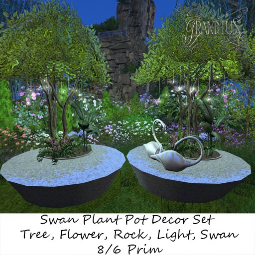 Swan Plant Pot Decor Set BOX