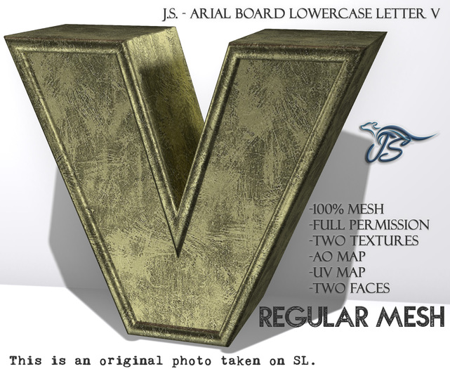 J.S. - ARIAL BOARD LOWERCASE V - REGULAR MESH