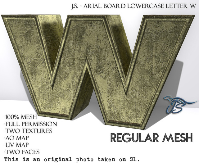 J.S. - ARIAL BOARD LOWERCASE W - REGULAR MESH