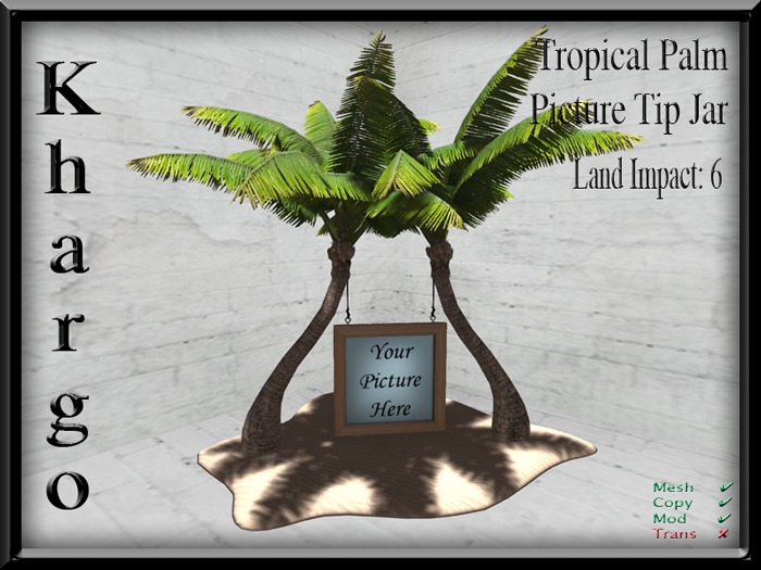 tropical palm picture tip jar - boxed V2