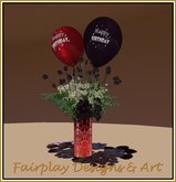~FDA~ Happy Birthday Black Long Stem Roses with Black Ribbon