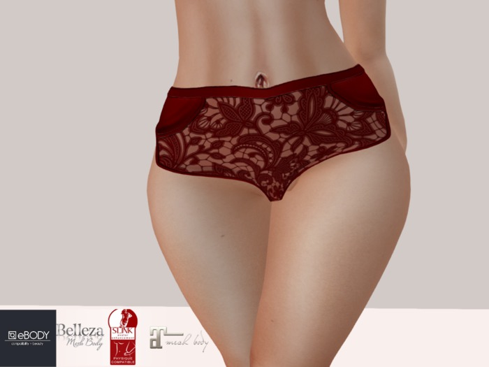 Aubrie Lace Shorts-Red