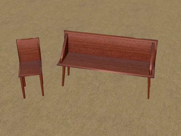 Sculpty bench & chair