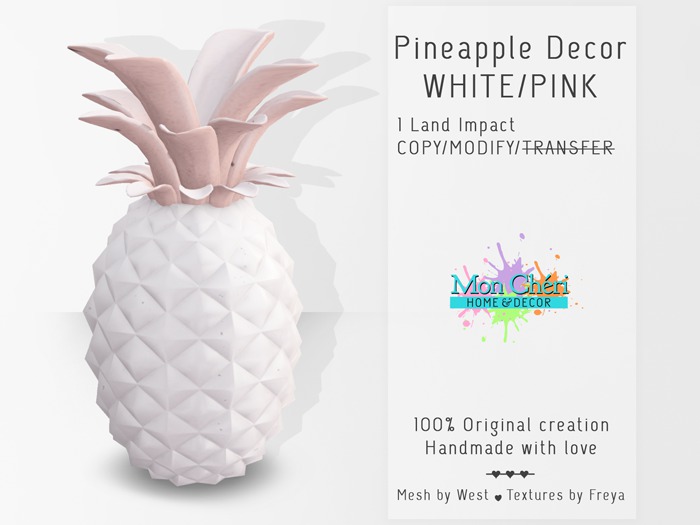 {MonCheri H&D} Pineapple - White/Pink