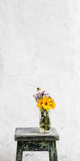 Abstract Yellow Flower Vase