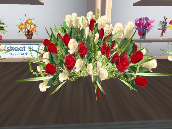 White & Red Rose Arrangement