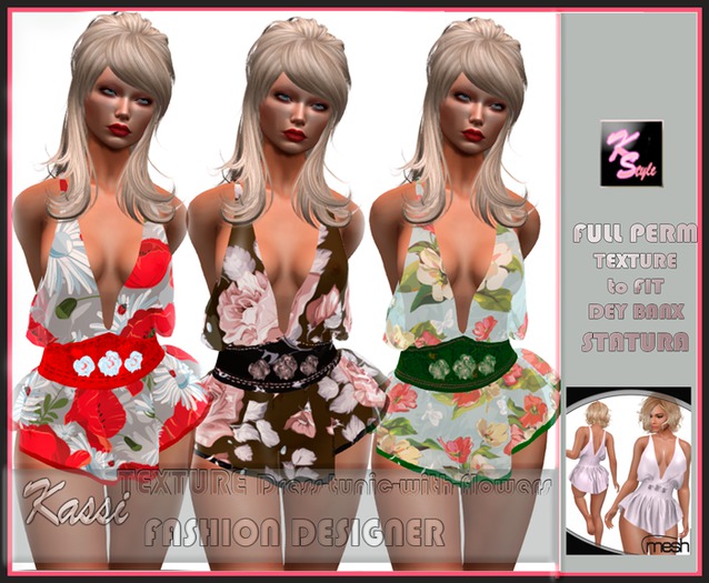 Texture Dress tunic with flowers