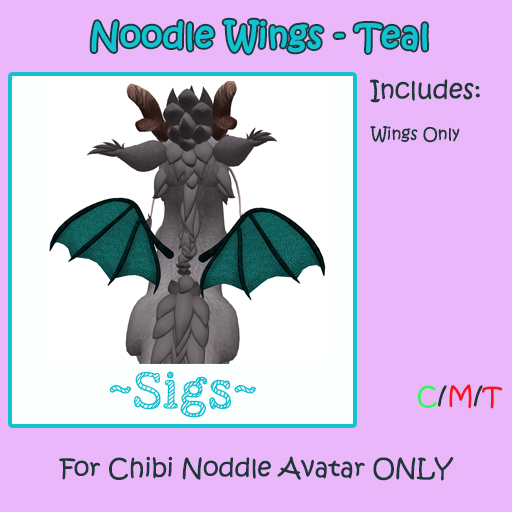 ~ Sigs ~ Noodle Wings Teal