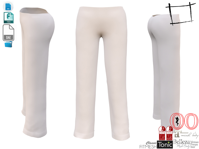 Dae Obj FBX Women's Loose Pants Slink, Ocacin Standard,Maitreya,Belleza, Tonic,Voluptuous