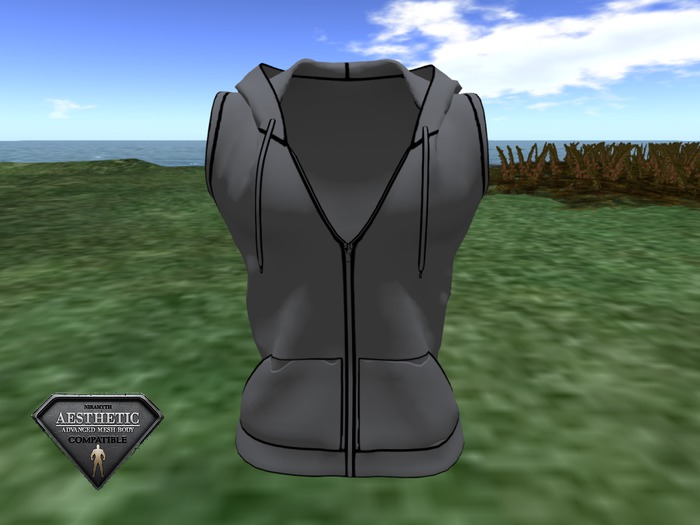 Aesthetic  Hoodie Grey-B-outline
