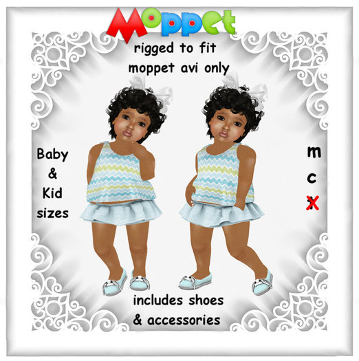 Moppet Zig Zag Tank with Ruffled Skirt Set