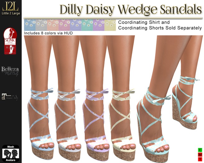 L2L Dilly Daisy Wedge Sandals