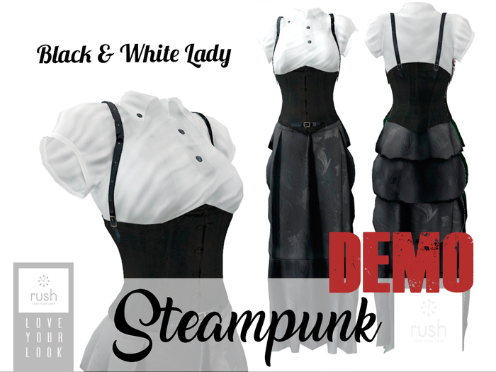 RUSH Steampunk Lady B&W DEMO Pack