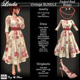 C&F Linda "The Hostess" Vintage Spring Bundle - Faded Red Roses