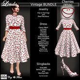 C&F Linda "The Hostess" Vintage Spring Bundle - Cherries (White)