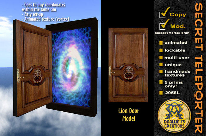 Secret Teleporter ~  Lion Door [ blue vortex ]