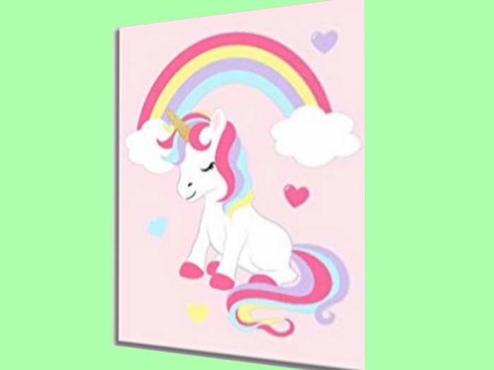 CHILD HOME DECOR WALL HANGING ART "Unicorn Set #2 Rainbow"