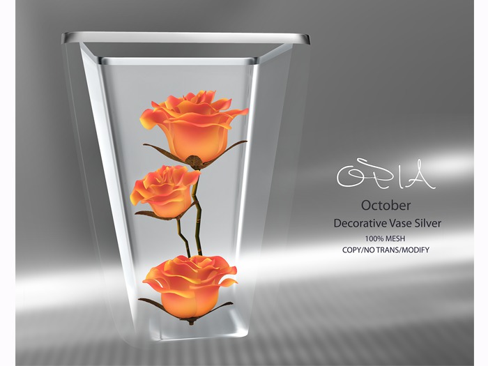 OPIA October Decorative Vase Silver