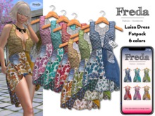 "Freda" Luisa "Refashion" Lace up Tunic Dress with irregular hem 6 colors with HUD,for Maitreya, Belleza, Slink, Classic