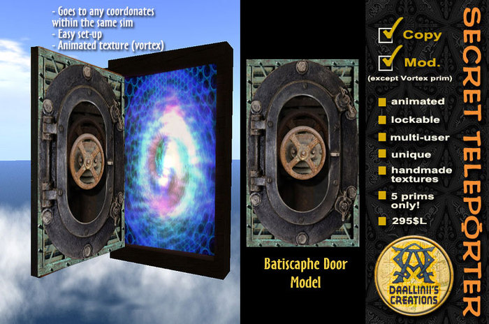 Secret Teleporter ~ Batiscaphe Door [ blue vortex ]
