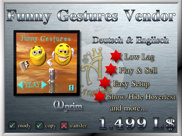 S&S Funny Gestures Vendor