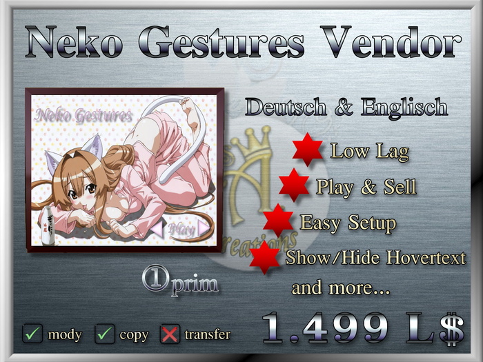 S&S Neko Gestures Vendor