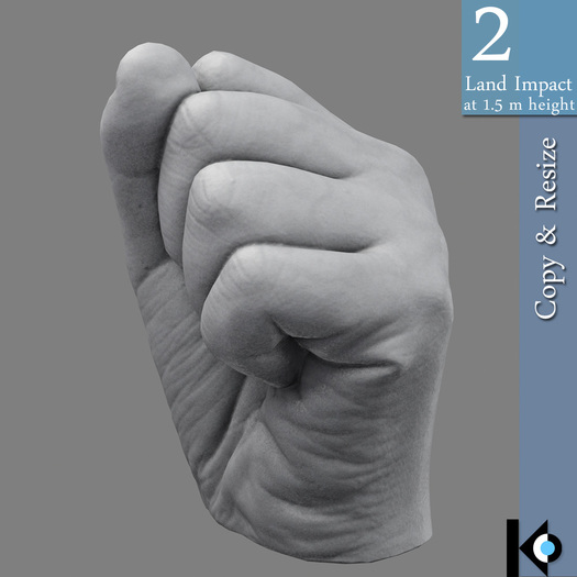 3D / Fist Statue / 2 land impact