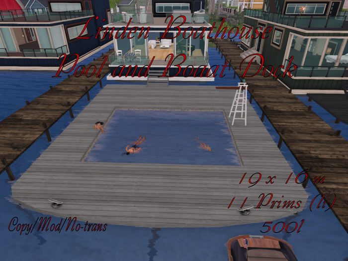 Linden Houseboat Dock Swimming Pool - Gray