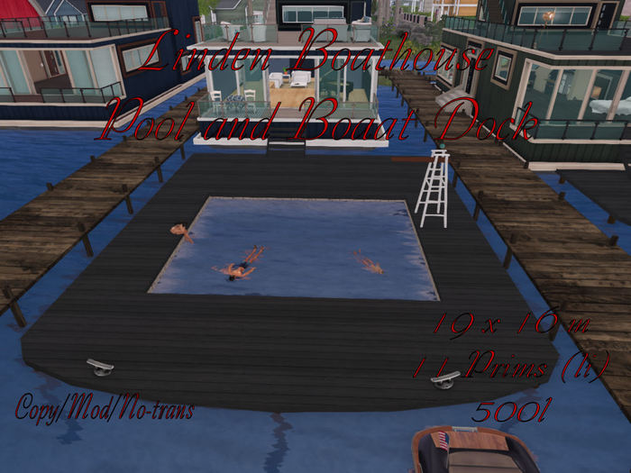 Linden Houseboat Dock Swimming Pool - Dark Gray
