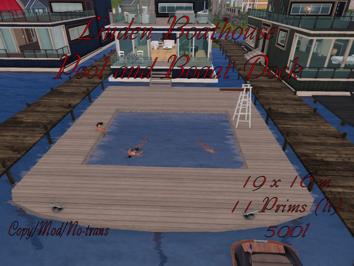 Linden Houseboat Dock Swimming Pool - Bleached